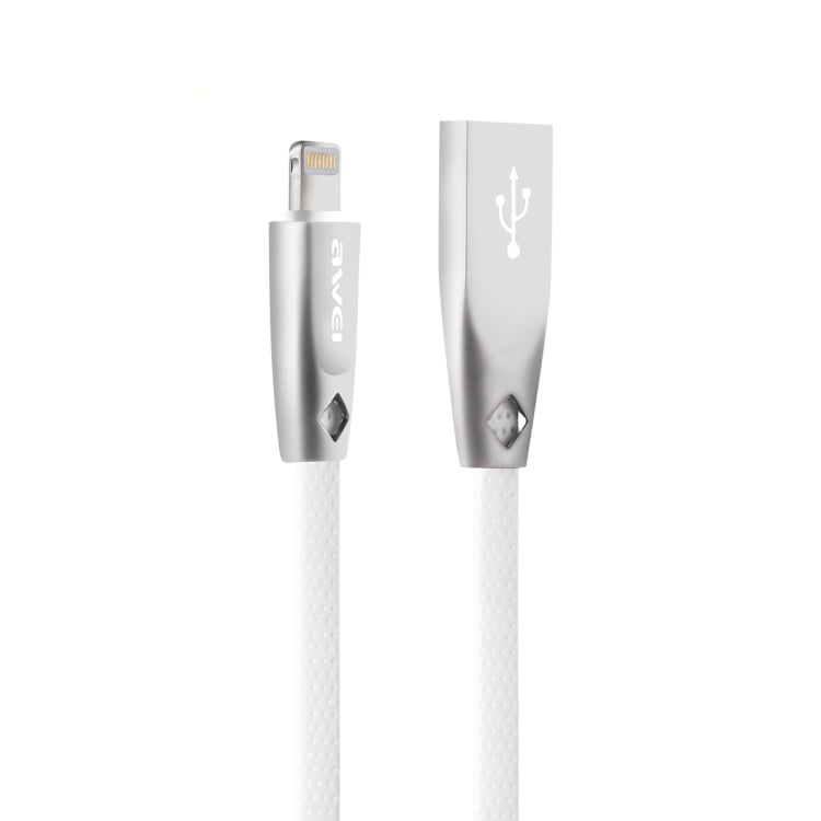 Câble de données AWEI CL-95 USB vers 8 broches à charge rapide portable TPE + alliage d'aluminium, 2A, longueur : 1m