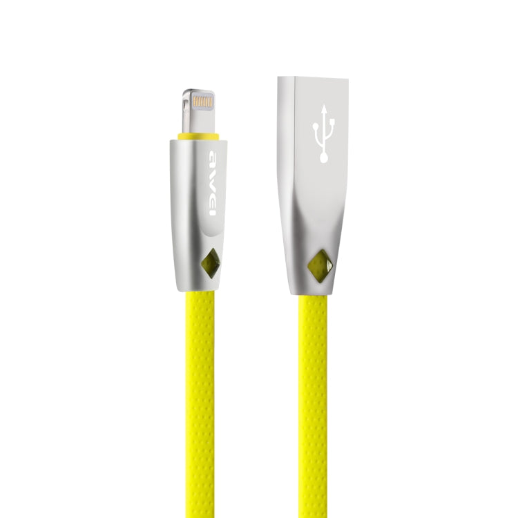 Câble de données AWEI CL-95 USB vers 8 broches à charge rapide portable TPE + alliage d'aluminium, 2A, longueur : 1m