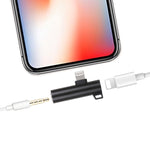 Adaptateur audio de charge mâle 2 en 1 à tête sphérique 8 broches + 3,5 mm vers 8 broches