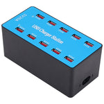 Station de charge intelligente USB 10 ports A5B 100W avec voyant lumineux, prise US, 100W