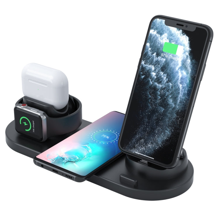 Chargeur sans fil amélioré HQ-UD15 6 en 1 pour iPhone, Apple Watch, AirPods et autres téléphones Android