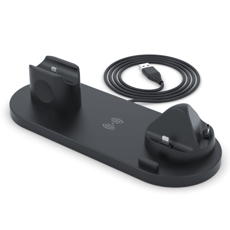 Chargeur sans fil amélioré HQ-UD15 6 en 1 pour iPhone, Apple Watch, AirPods et autres téléphones Android