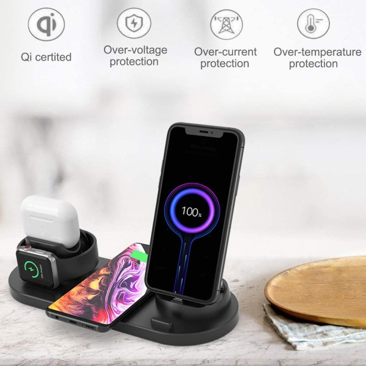 Chargeur sans fil amélioré HQ-UD15 6 en 1 pour iPhone, Apple Watch, AirPods et autres téléphones Android