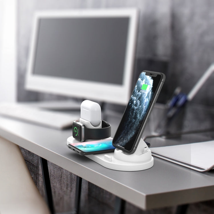 Chargeur sans fil amélioré HQ-UD15 6 en 1 pour iPhone, Apple Watch, AirPods et autres téléphones Android