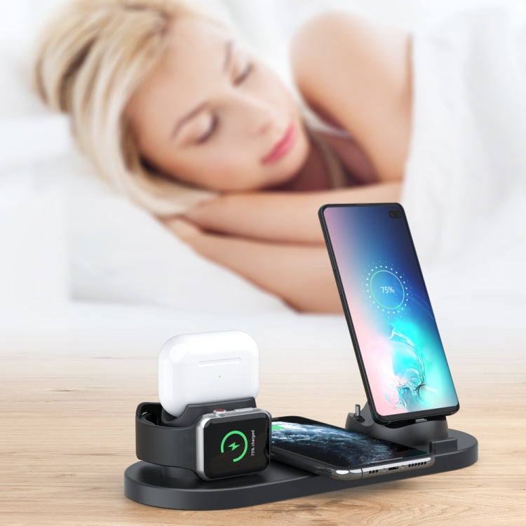 Chargeur sans fil amélioré HQ-UD15 6 en 1 pour iPhone, Apple Watch, AirPods et autres téléphones Android
