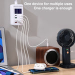 Station de charge intelligente USB A8T 60W 8 ports + QC3.0 + PD Type-C avec affichage numérique AC100-240V, prise AU, prise A8T AU
