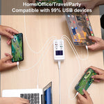 Station de charge intelligente USB A8T 60W 8 ports + QC3.0 + PD Type-C avec affichage numérique AC100-240V, prise AU, prise A8T AU