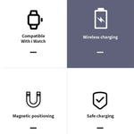 Chargeur magnétique sans fil portable universel K02 pour Apple Watch Series 6 / 5 / SE / 4 / 3 / 2 / 1