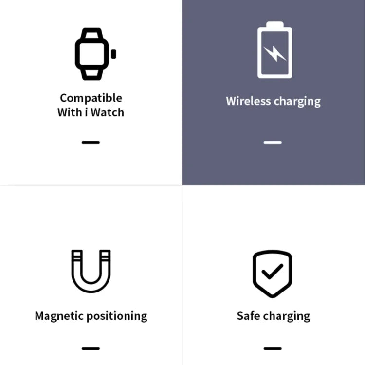 Chargeur magnétique sans fil portable universel K02 pour Apple Watch Series 6 / 5 / SE / 4 / 3 / 2 / 1