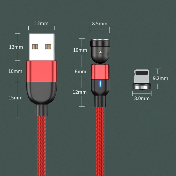 Câble de synchronisation et de charge magnétique rotatif 540 degrés USB vers 8 broches, sortie 2 m 3 A, 2 m 8 broches