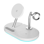 S20 4 en 1 15W Chargeur sans fil magnétique multifonctionnel avec veilleuse et support pour téléphones portables / AirPods, S20 Noir, S20 Blanc