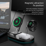 S20 4 en 1 15W Chargeur sans fil magnétique multifonctionnel avec veilleuse et support pour téléphones portables / AirPods, S20 Noir, S20 Blanc
