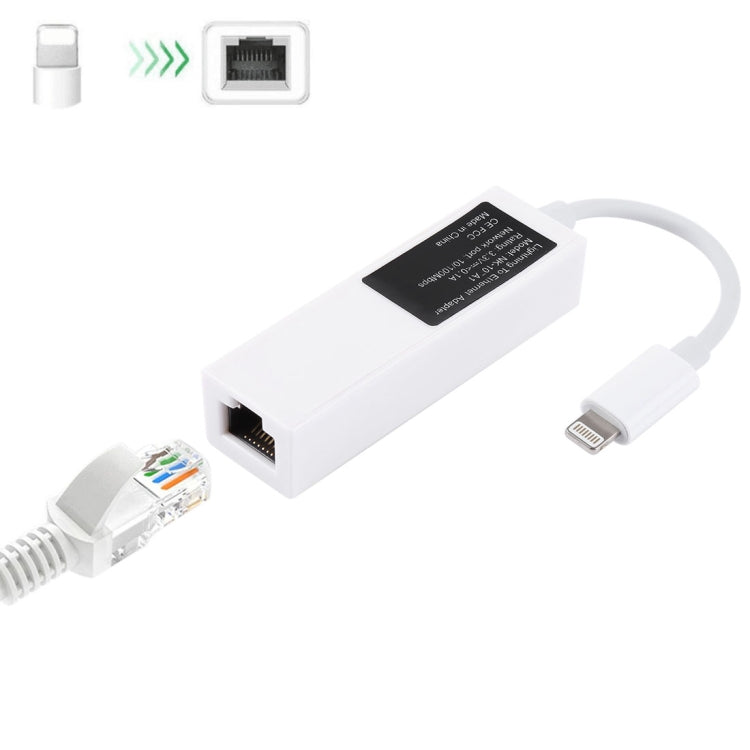 Câble adaptateur réseau LAN Ethernet NK107A1 8 broches vers RJ45 pour iPhone/iPad Series, longueur totale : 16 cm