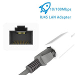 Câble adaptateur réseau LAN Ethernet NK107A1 8 broches vers RJ45 pour iPhone/iPad Series, longueur totale : 16 cm