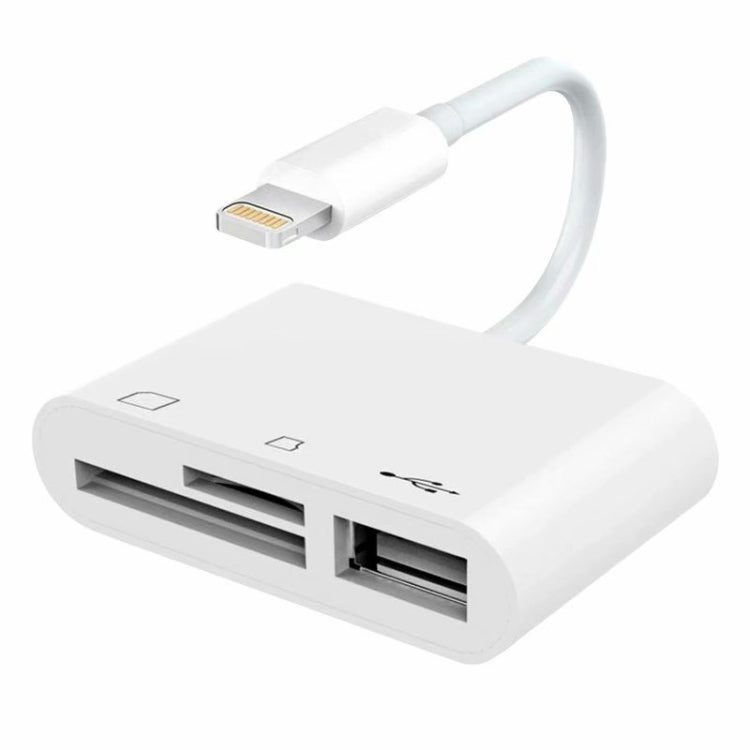 NK-1081 Adaptateur lecteur de carte SD + TF + USB 8 broches pour appareil photo