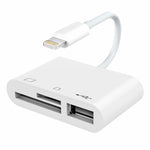 NK-1081 Adaptateur lecteur de carte SD + TF + USB 8 broches pour appareil photo