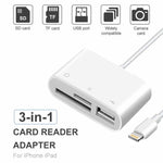 NK-1081 Adaptateur lecteur de carte SD + TF + USB 8 broches pour appareil photo