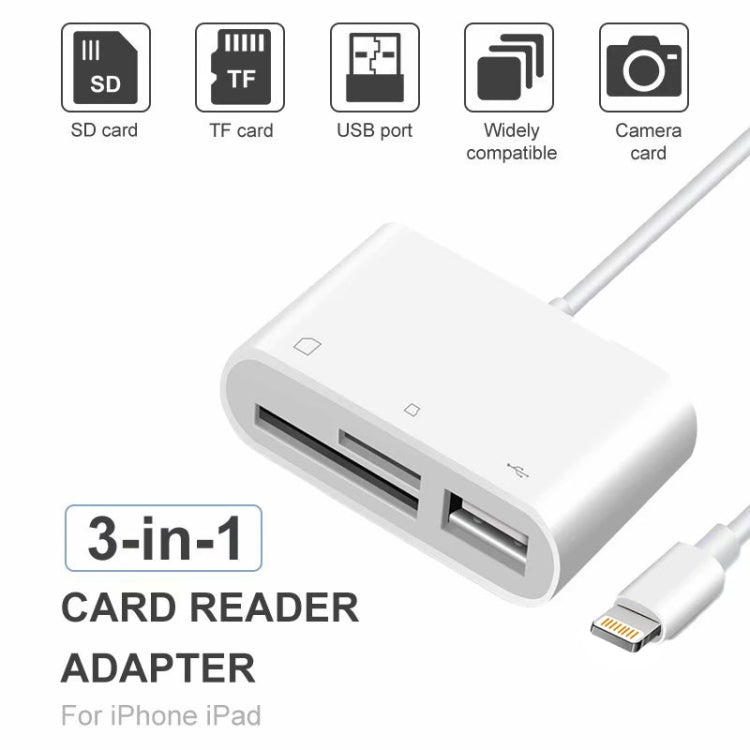 NK-1081 Adaptateur lecteur de carte SD + TF + USB 8 broches pour appareil photo
