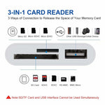 NK-1081 Adaptateur lecteur de carte SD + TF + USB 8 broches pour appareil photo