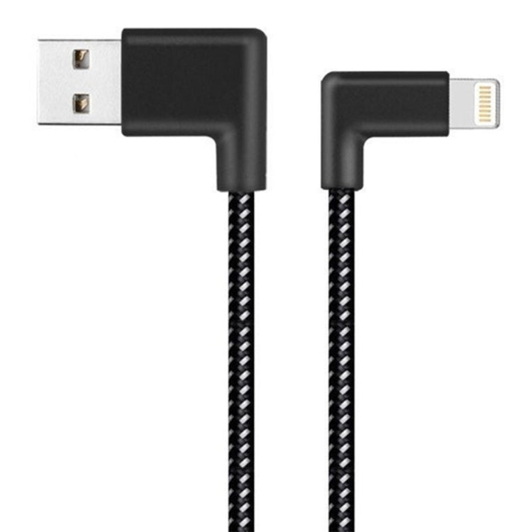 Câble de synchronisation de données et de charge USB vers 8 broches coudé des deux côtés en nylon tressé, de 1 m et 2 A, 1 m et 8 broches, 2 A