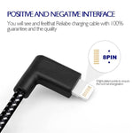 Câble de synchronisation de données et de charge USB vers 8 broches coudé des deux côtés en nylon tressé, de 1 m et 2 A, 1 m et 8 broches, 2 A