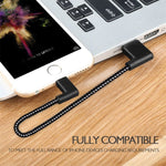 Câble de synchronisation de données et de charge USB vers 8 broches coudé des deux côtés en nylon tressé, de 1 m et 2 A, 1 m et 8 broches, 2 A