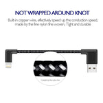 Câble de synchronisation de données et de charge USB vers 8 broches coudé des deux côtés en nylon tressé, de 1 m et 2 A, 1 m et 8 broches, 2 A