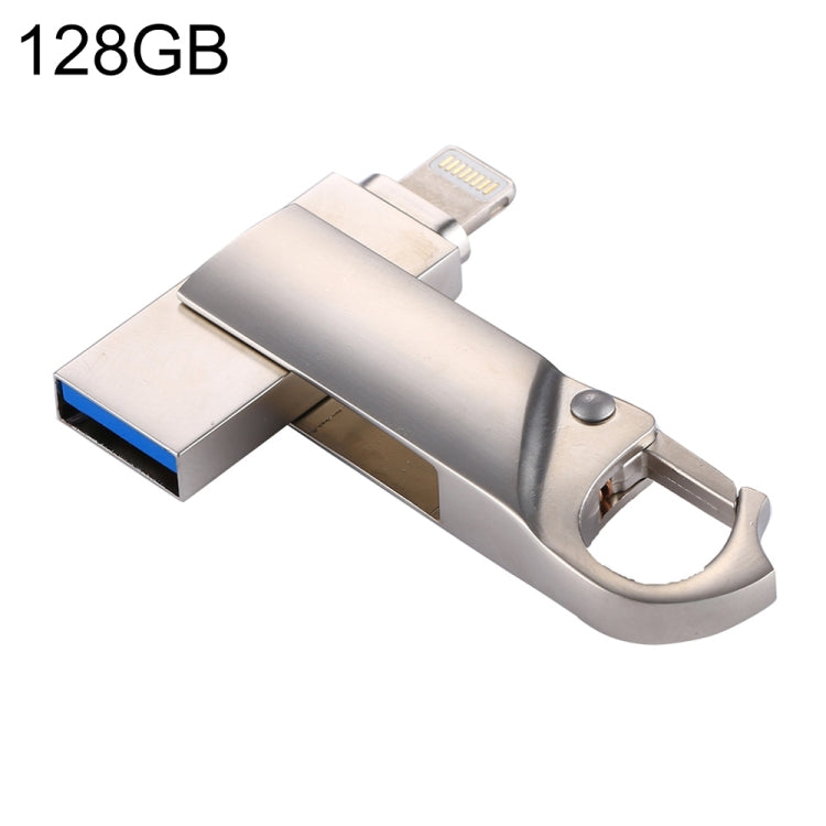 Clé USB 2.0 et 8 broches 128 Go RQW-10F 2 en 1 avec porte-clés, RQW-10F