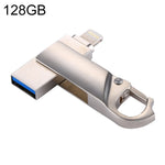 Clé USB 2.0 et 8 broches 128 Go RQW-10F 2 en 1 avec porte-clés, RQW-10F