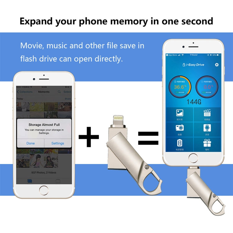 Clé USB 2.0 et 8 broches 2 en 1 de 16 Go avec porte-clés RQW-10F, RQW-10F