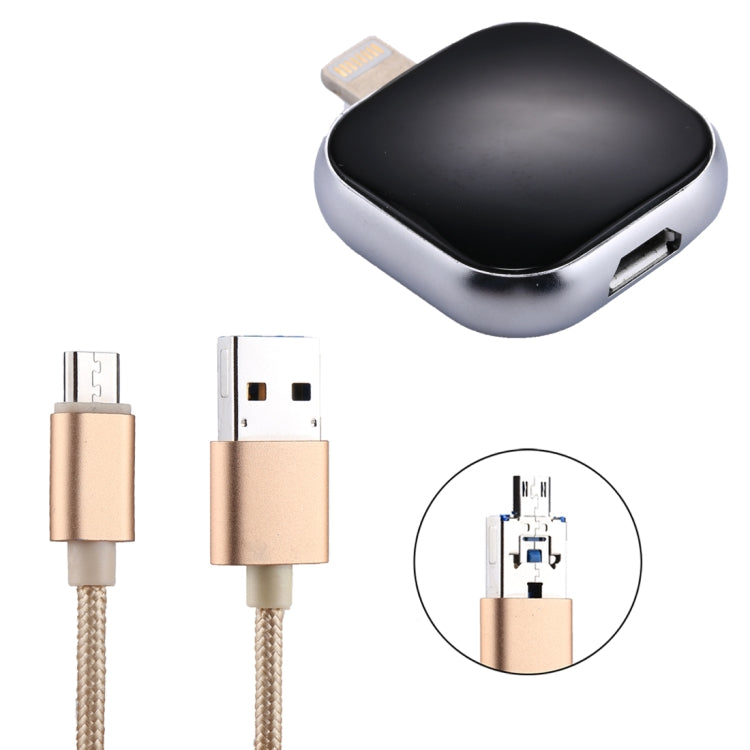 Clé USB multifonction RQW-18S 8 broches 16 Go avec câble USB/Micro USB vers Micro USB, RQW-18S Noir, RQW-18S Or