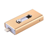 Clé USB 32 Go 3-en-1 USB 2.0, 8 broches et micro USB RQW-02, or RQW-02