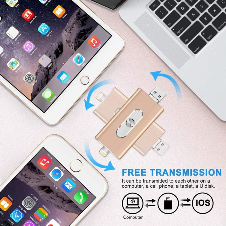 Clé USB 32 Go 3-en-1 USB 2.0, 8 broches et micro USB RQW-02, rouge RQW-02