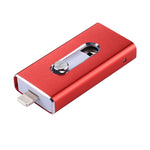 Clé USB 3 en 1 RQW-02 USB 2.0 & 8 broches & Micro USB 64 Go, RQW-02 Rouge