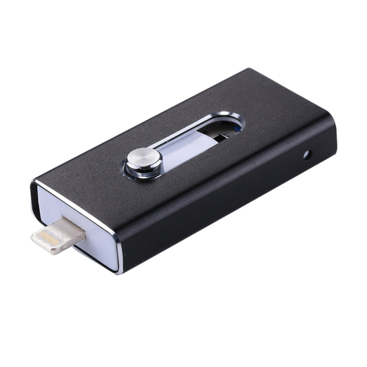 Clé USB RQW-02 3-en-1 USB 2.0 & 8 broches & Micro USB 128 Go, RQW-02 Noir