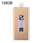 Clé USB 3-en-1 USB 2.0, 8 broches et micro USB 128 Go RQW-02 Or