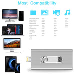 Clé USB 3-en-1 USB 2.0, 8 broches et Micro USB 128 Go RQW-02, argent RQW-02