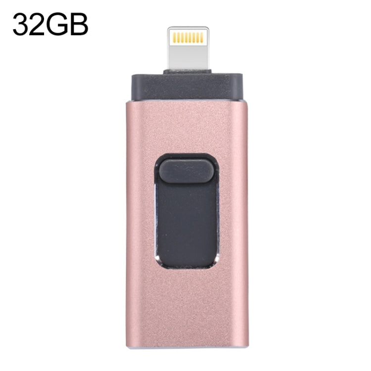 easyflash RQW-01B Clé USB 3 en 1 USB 2.0 & 8 broches & Micro USB 32 Go, RQW-01B Or rose