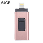 Clé USB easyflash RQW-01B 3 en 1 USB 2.0 & 8 broches & Micro USB 64 Go, RQW-01B Or rose