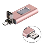 Clé USB easyflash RQW-01B 3 en 1 USB 2.0 & 8 broches & Micro USB 64 Go, RQW-01B Or rose
