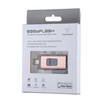 Clé USB easyflash RQW-01B 3 en 1 USB 2.0 & 8 broches & Micro USB 64 Go, RQW-01B Or rose