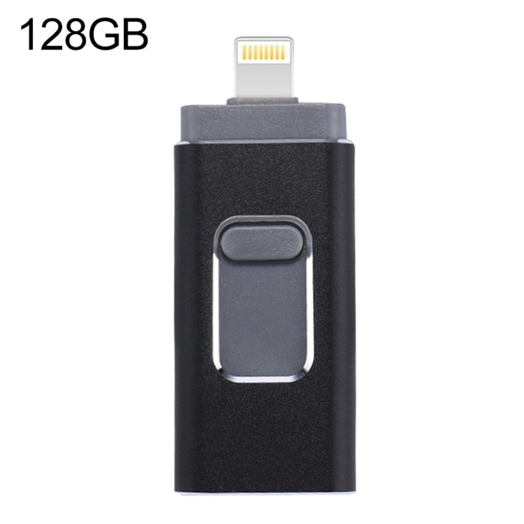 Clé USB easyflash RQW-01B 3-en-1 USB 2.0, 8 broches et micro USB 128 Go, RQW-01B Noir