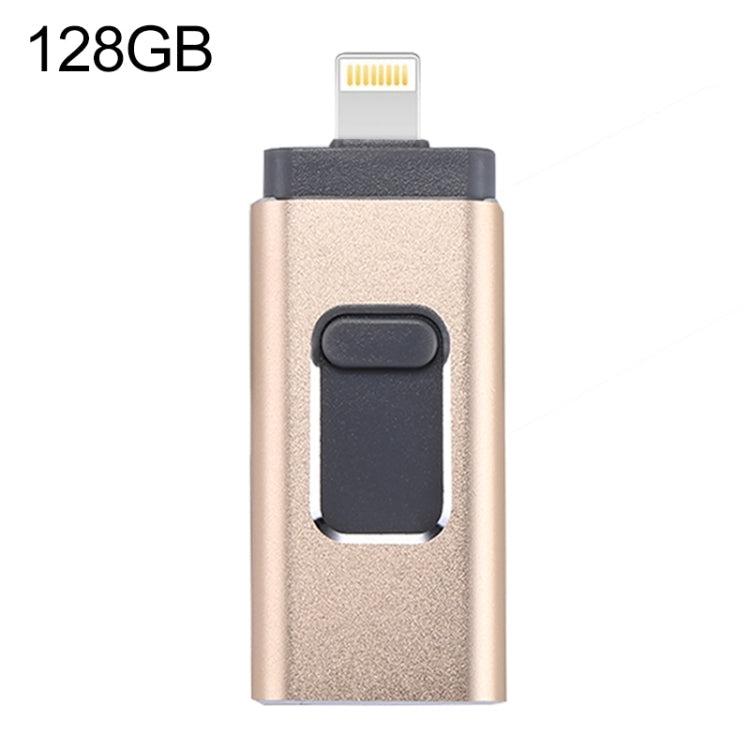 Clé USB easyflash RQW-01B 3 en 1 USB 2.0 & 8 broches & Micro USB 128 Go, RQW-01B Or