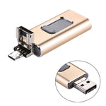 Clé USB easyflash RQW-01B 3 en 1 USB 2.0 & 8 broches & Micro USB 128 Go, RQW-01B Or