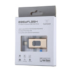 Clé USB easyflash RQW-01B 3 en 1 USB 2.0 & 8 broches & Micro USB 128 Go, RQW-01B Or