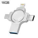 Clé USB 16 Go 4-en-1 RQW-11S (USB 2.0 & 8 broches & Micro USB & USB-C / Type-C), RQW-11S