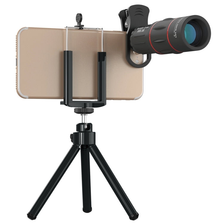 Objectif universel 18X Téléobjectif 3 en 1 + Trépied + Clip pour téléphone portable, APL-T18ZJ