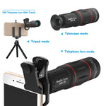 Objectif universel 18X Téléobjectif 3 en 1 + Trépied + Clip pour téléphone portable, APL-T18ZJ