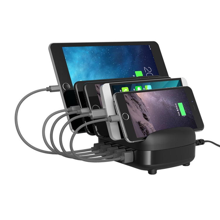 Station de charge intelligente ORICO DUK-5P 40W à 5 ports USB avec support pour téléphone et tablette, prise UE