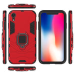 For iPhone XR PC + TPU Shockproof Protective Case with Magnetic Ring Holder, For XR